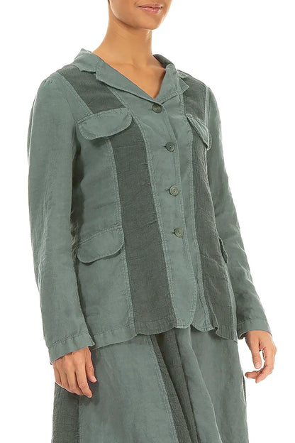 Vertical Line Sage Linen Jacket