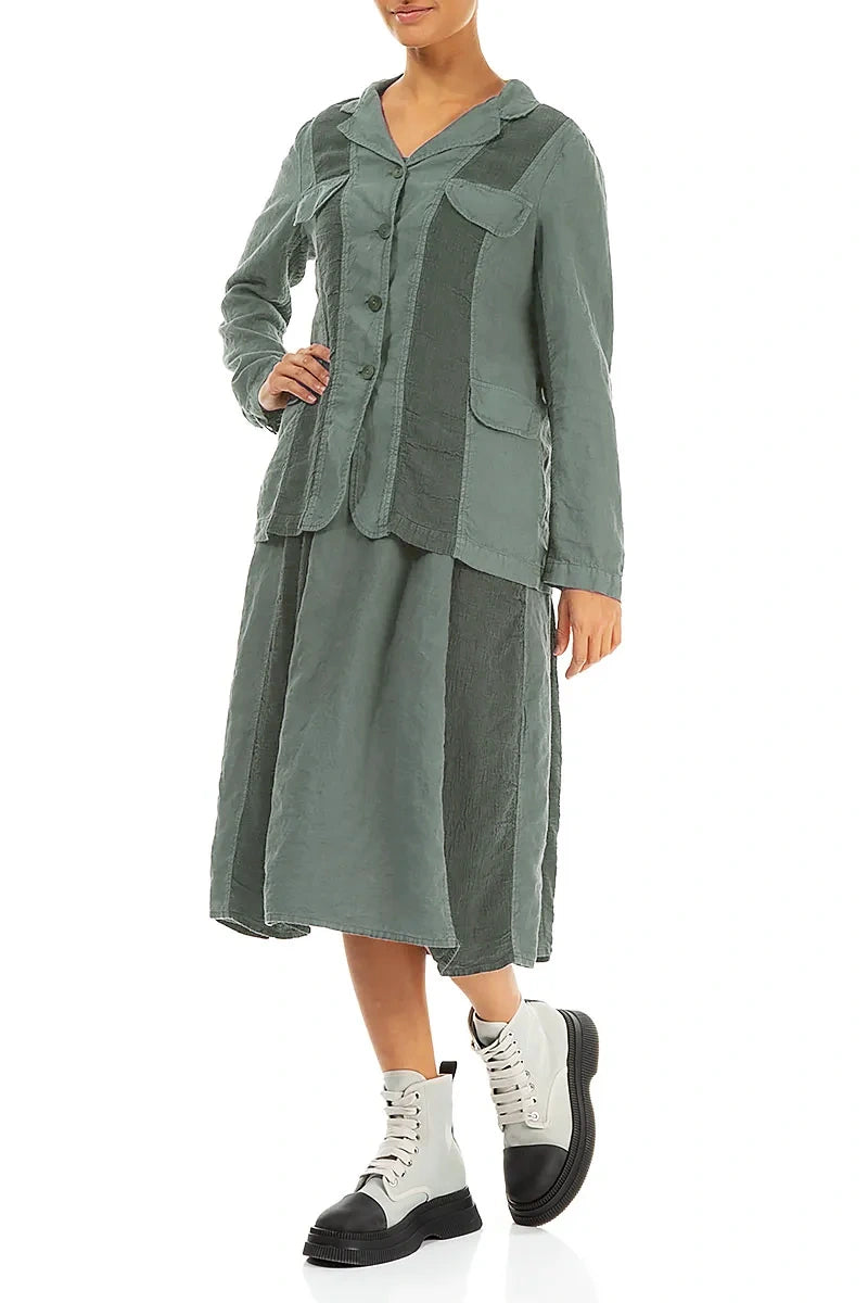 Vertical Line Sage Linen Jacket