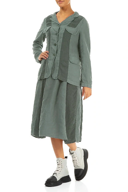 Vertical Line Sage Linen Jacket