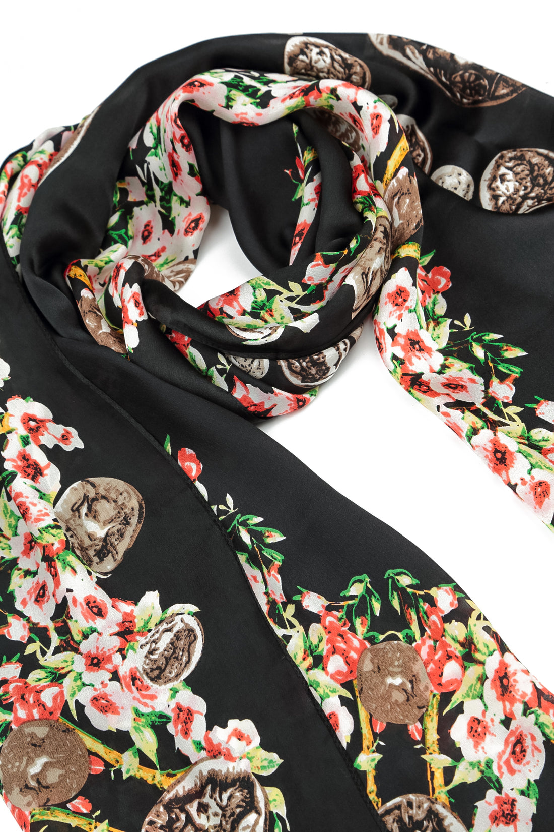 Vintage Coin Blossom Silk Scarf 5