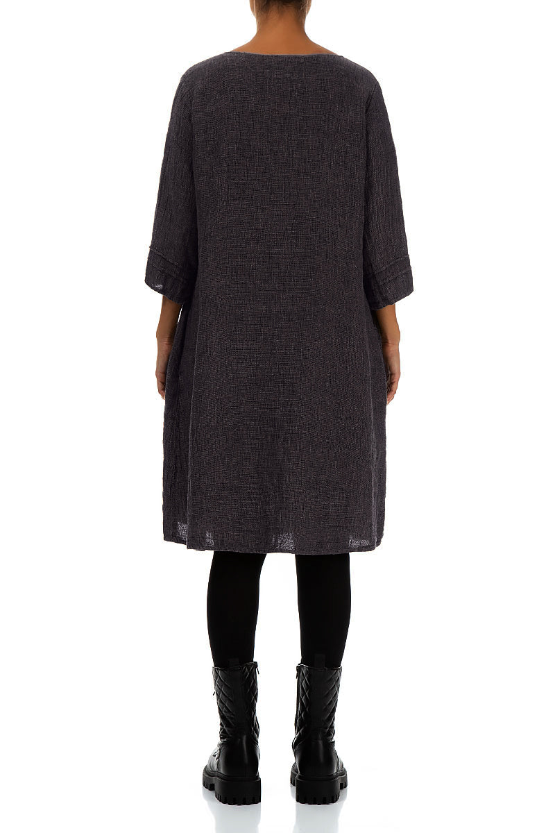 Vintage Violet Mélange Linen Smock Dress 2