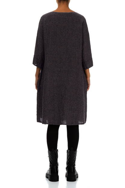 Vintage Violet Mélange Linen Smock Dress 2