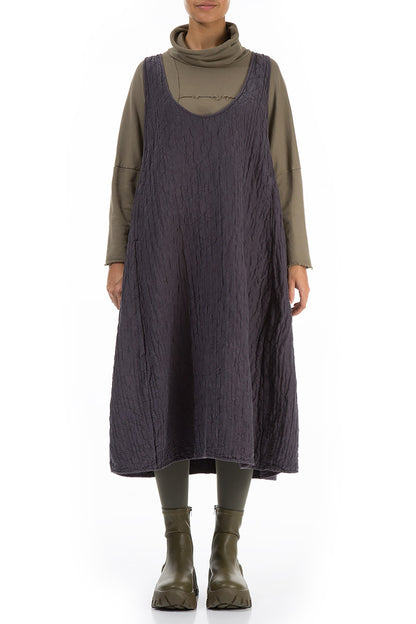 Vintage Violet Quilted Silk Pinafore Dress 1