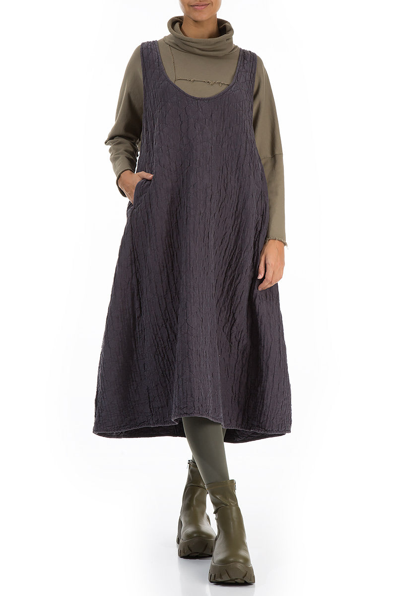 Vintage Violet Quilted Silk Pinafore Dress 4