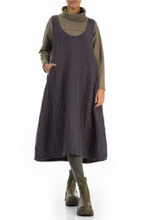 Vintage Violet Quilted Silk Pinafore Dress 4