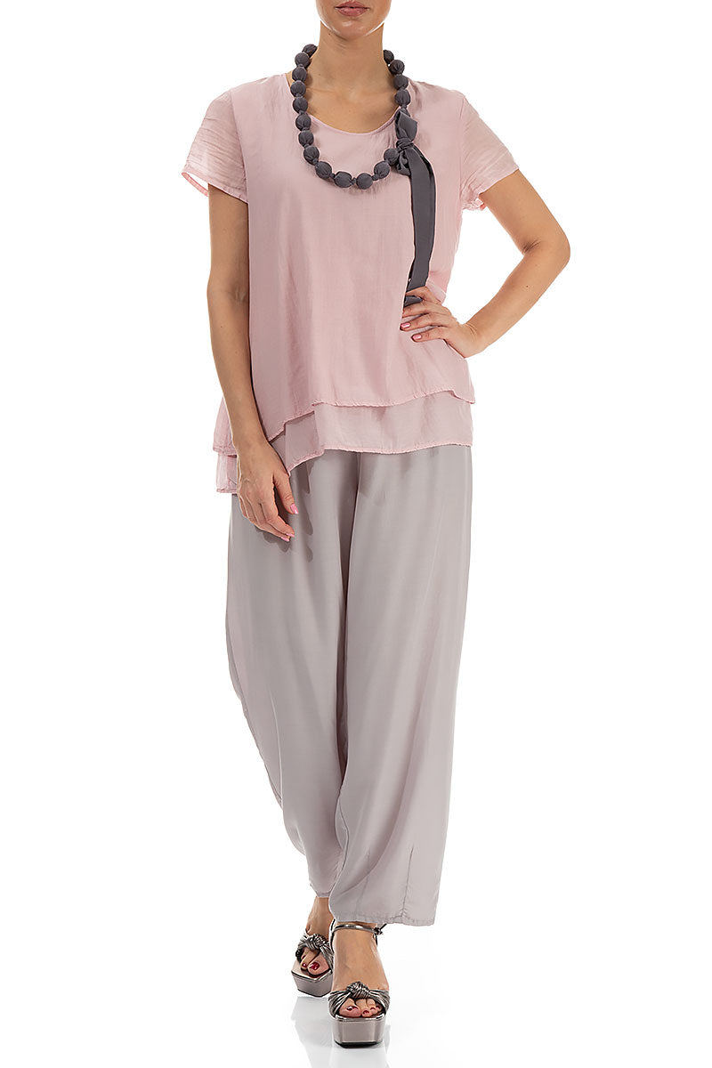 Vintage Violet Silk Bead Necklace