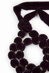 Vintage Violet Silk Velvet Bead Necklace 5