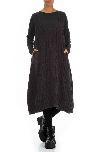 Vintage Violet Textured Linen Pinafore Dress 4