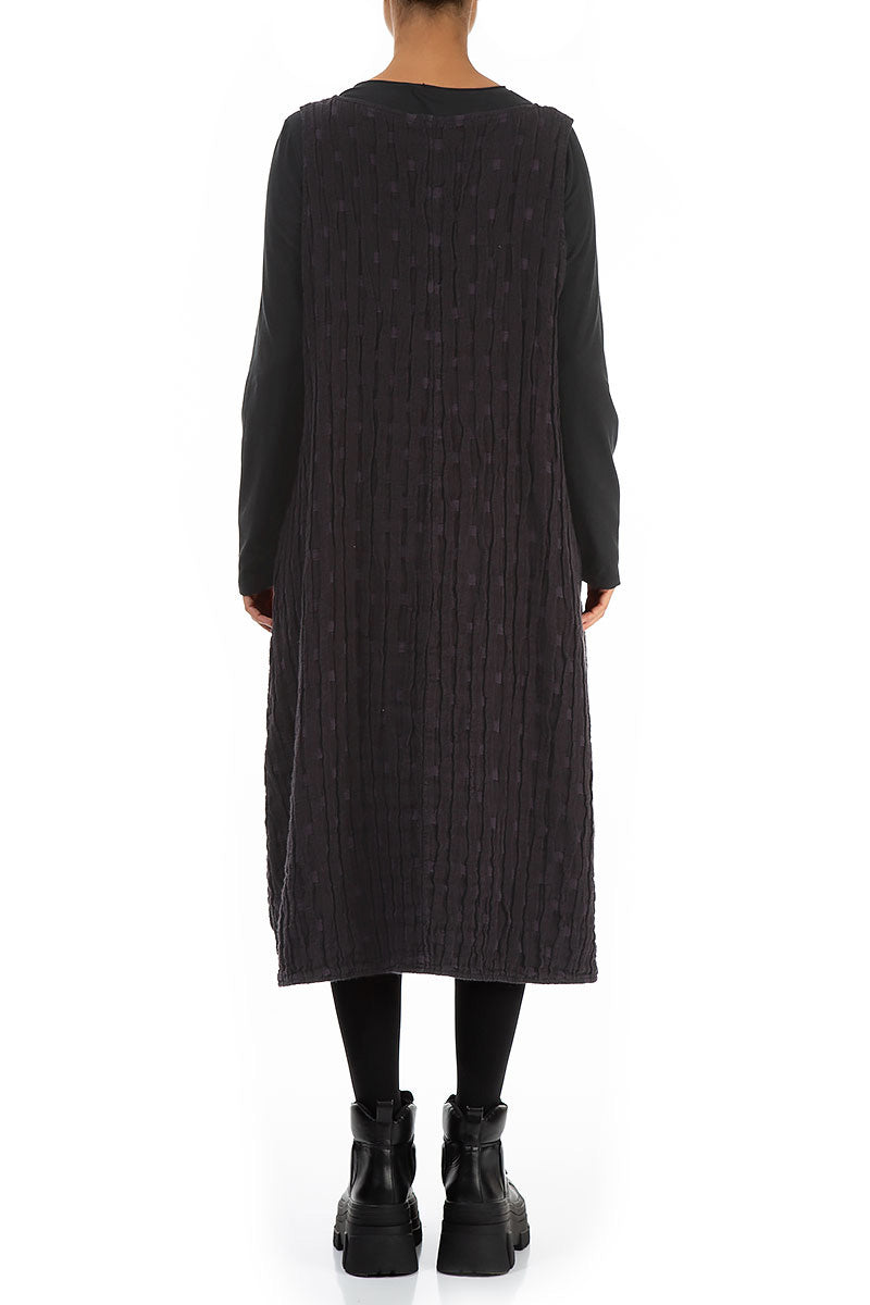Vintage Violet Textured Linen Pinafore Dress 2