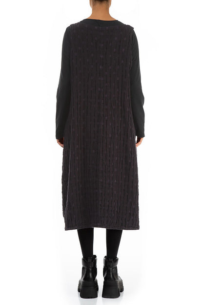 Vintage Violet Textured Linen Pinafore Dress 2