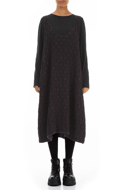 Vintage Violet Textured Linen Pinafore Dress 1