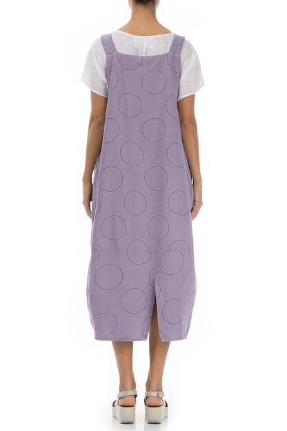 Violet Tulip Bubbles Silk Linen Dungaree Dress 2