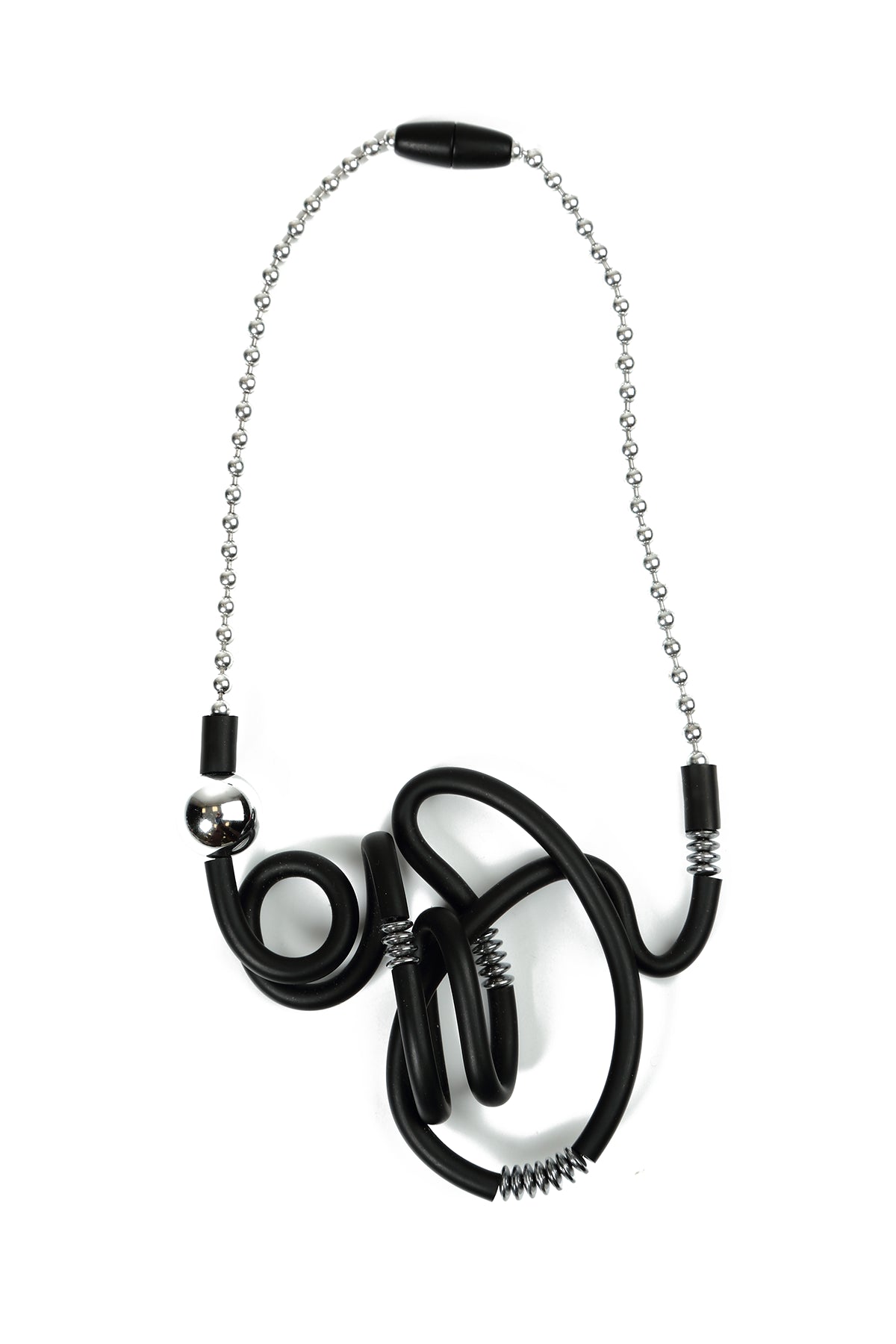 Vortex Graphic Rubber Metal Necklace