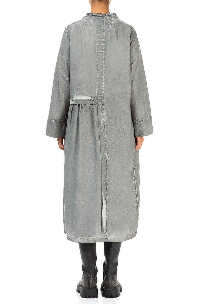 Washed Out Ashe Grey Silk Linen Dress