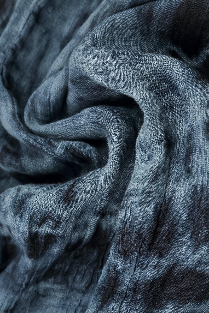 Washed Out Black Gauze Linen Tunic Dress 5