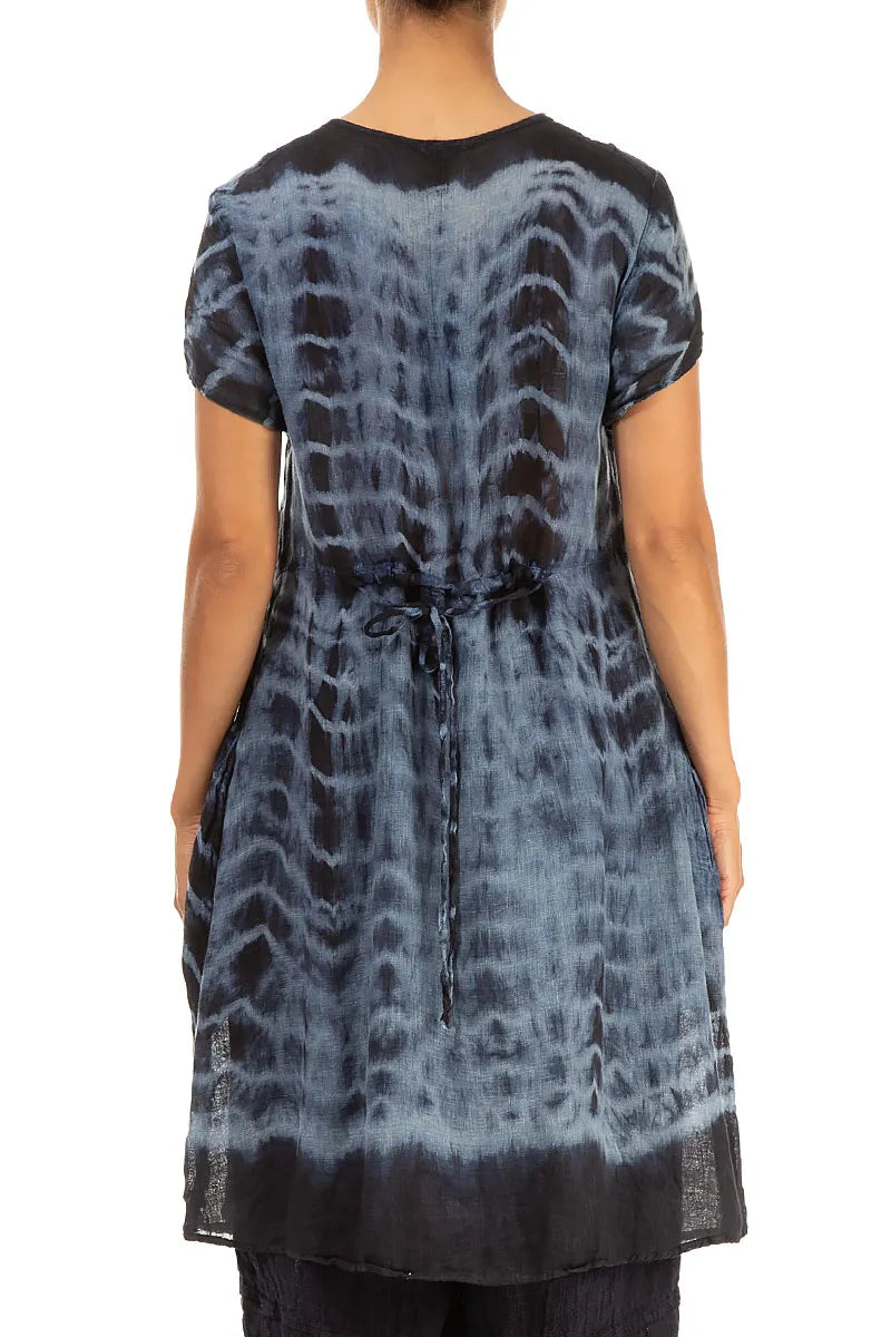 Washed Out Black Gauze Linen Tunic Dress 2