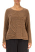 Wavy Seam Caramel Wool Sweater 1