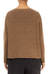 Wavy Seam Caramel Wool Sweater 2
