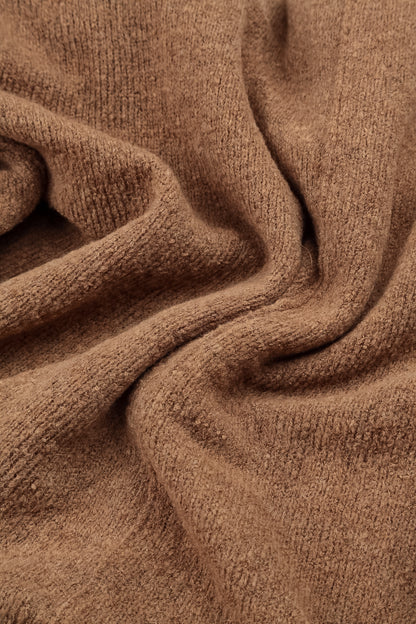 Wavy Seam Caramel Wool Sweater 5