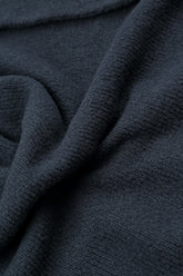 Wavy Seam Dark Navy Wool Sweater 5