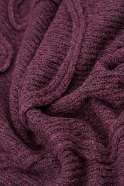 Wavy Seam Mulberry Wool Sweater 5