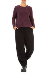 Wavy Seam Mulberry Wool Sweater 4