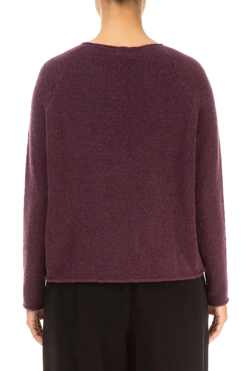 Wavy Seam Mulberry Wool Sweater 2