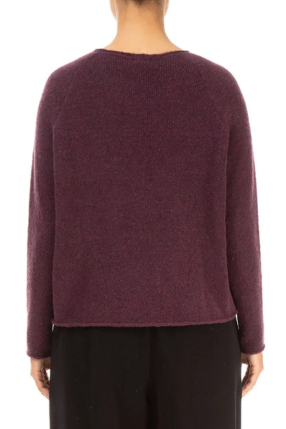 Wavy Seam Mulberry Wool Sweater 2