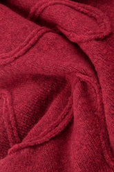 Wavy Seam Ruby Red Wool Sweater 5