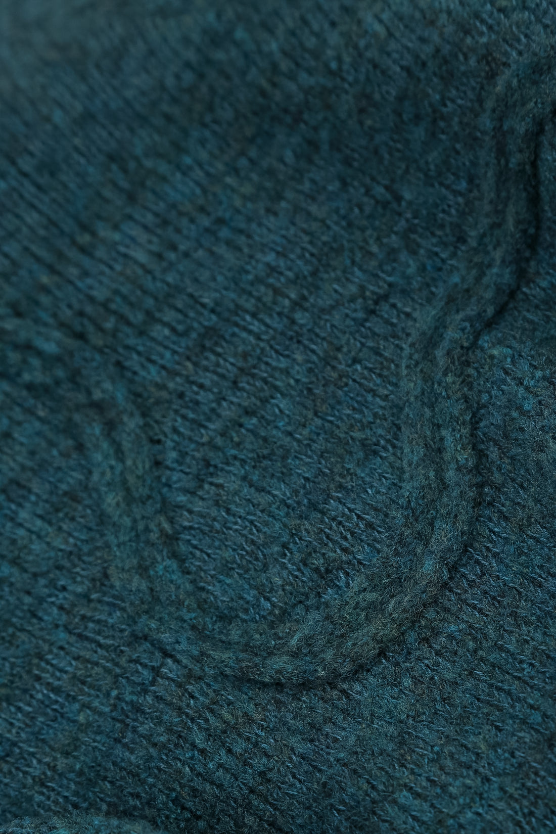Wavy Seam Teal Wool Sweater 5