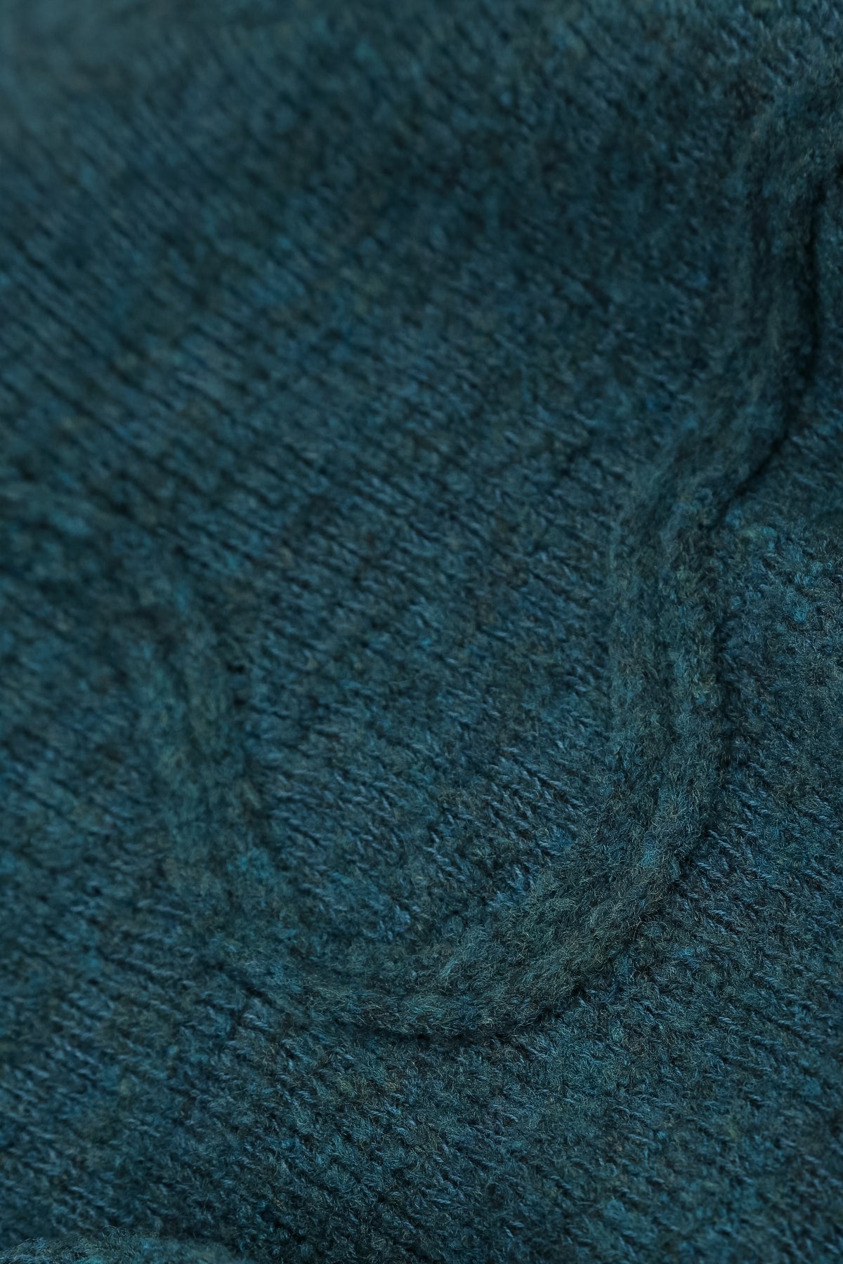 Wavy Seam Teal Wool Sweater