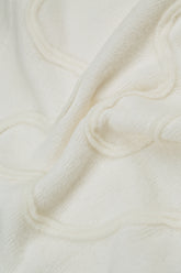 Wavy Seam White Wool Sweater 5