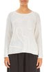 Wavy Seam White Wool Sweater 1
