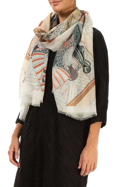 Western Reverie Cashmere Silk Scarf 4