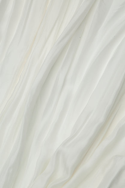 White Crumpled Pure Silk Skirt 4