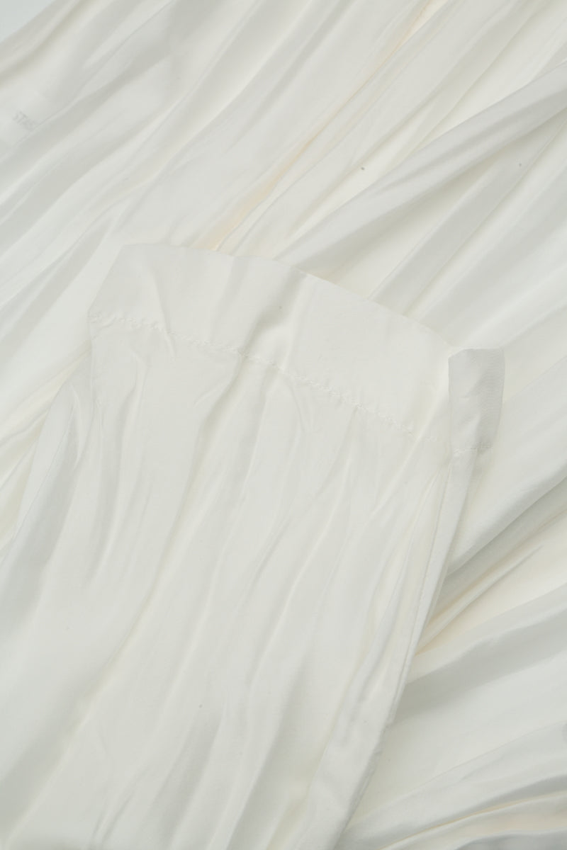 Tunique Blanche Froissée en Pure Soie