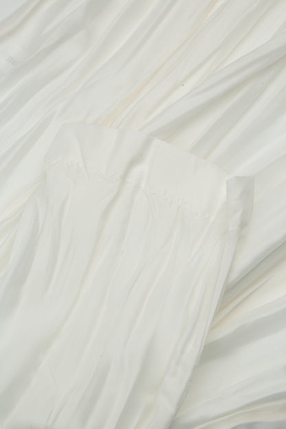 Tunique Blanche Froissée en Pure Soie