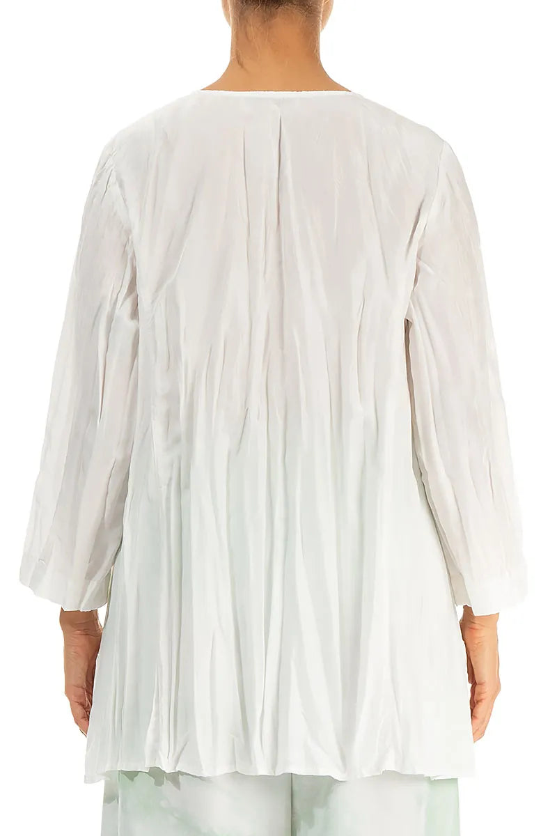 White Crumpled Pure Silk Tunic