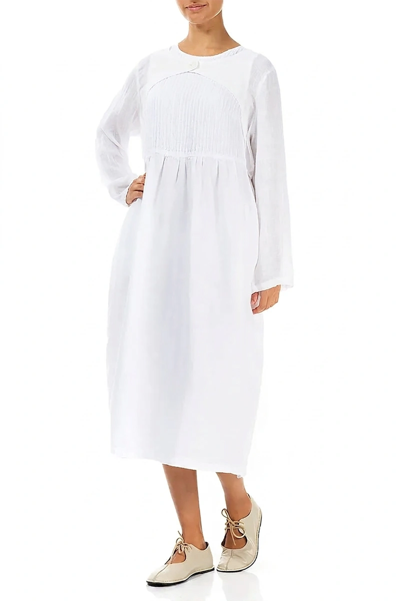 Veste superposée en lin de gaze blanche