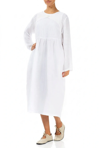 Veste superposée en lin de gaze blanche