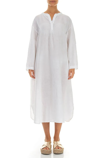 Weißes Leinenkleid