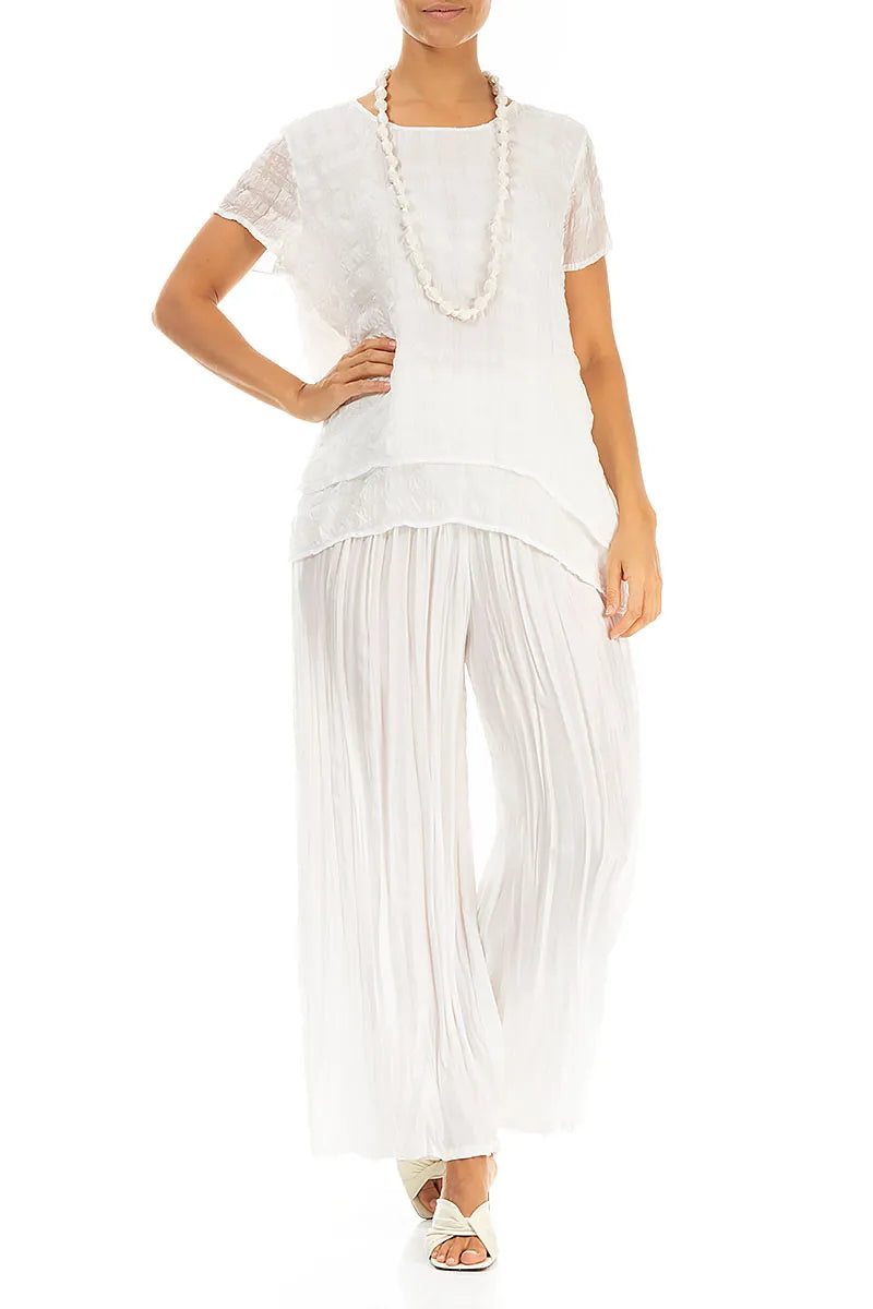 White Silk Fine Bead Necklace 2