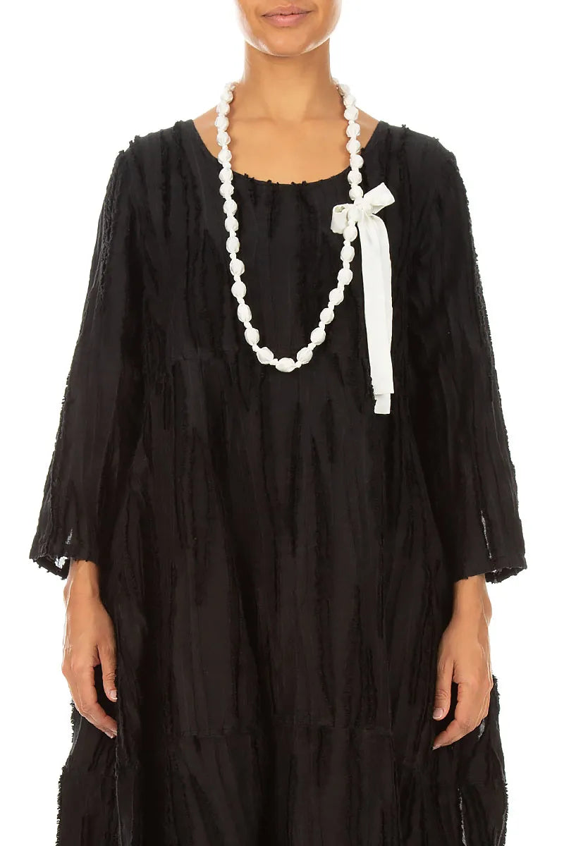 Collier en perles fines de soie blanche