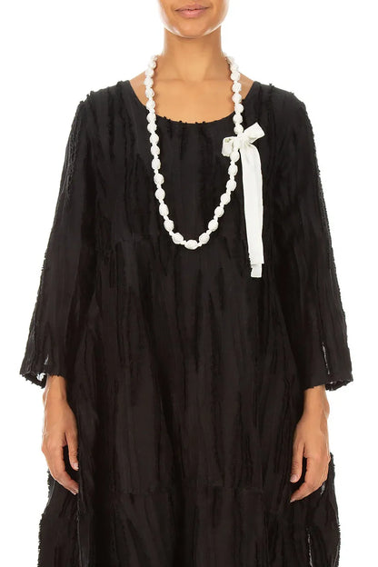 Collier en perles fines de soie blanche