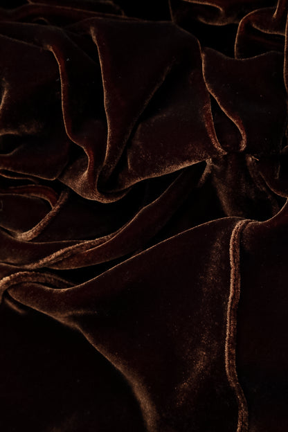 Wide Aged Copper Silk Velvet Scarf