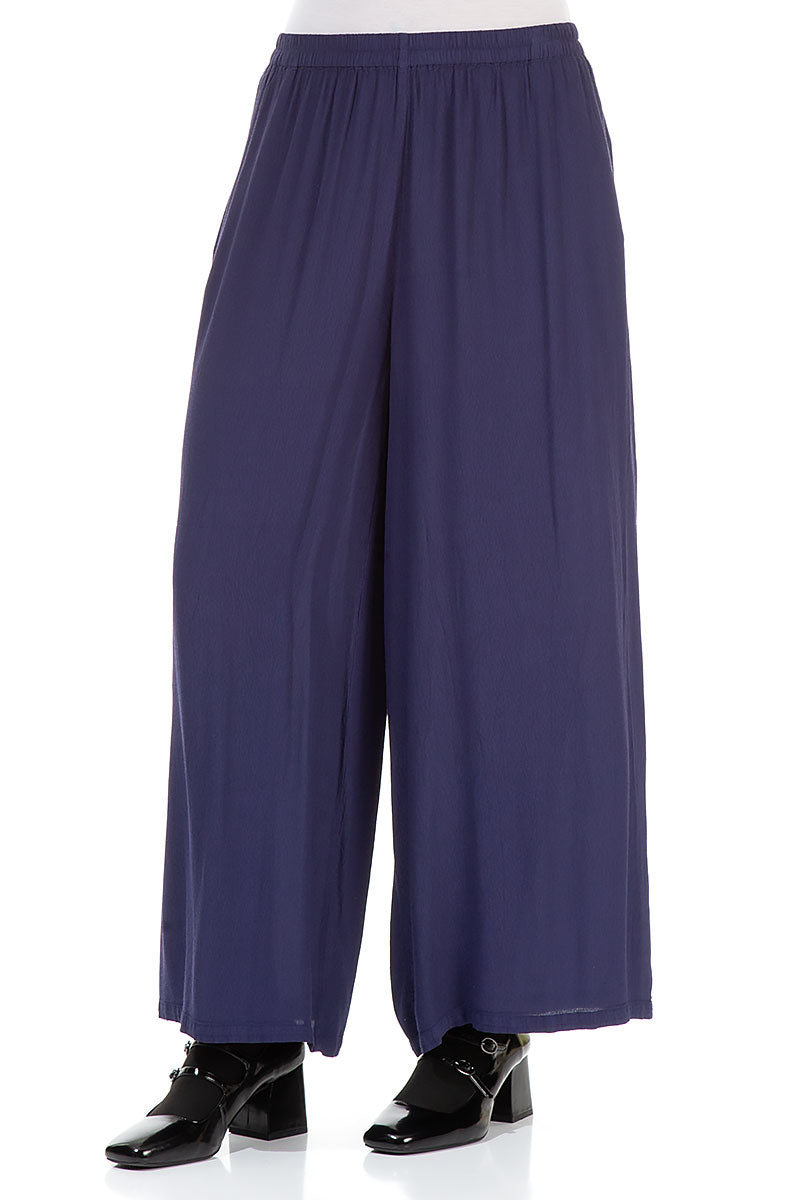 Wide Amethyst Viscose Trousers