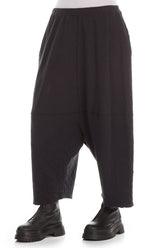 Wide Baggy Black Grey Wavy Cotton Trousers 3