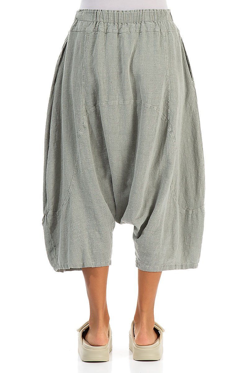 Wide Baggy Taupe Linen Trousers