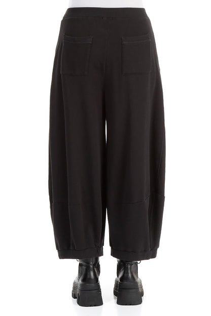 Wide Black Cotton Trousers