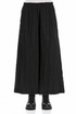 Wide Cropped Black Crumpled Cotton Trousers 1